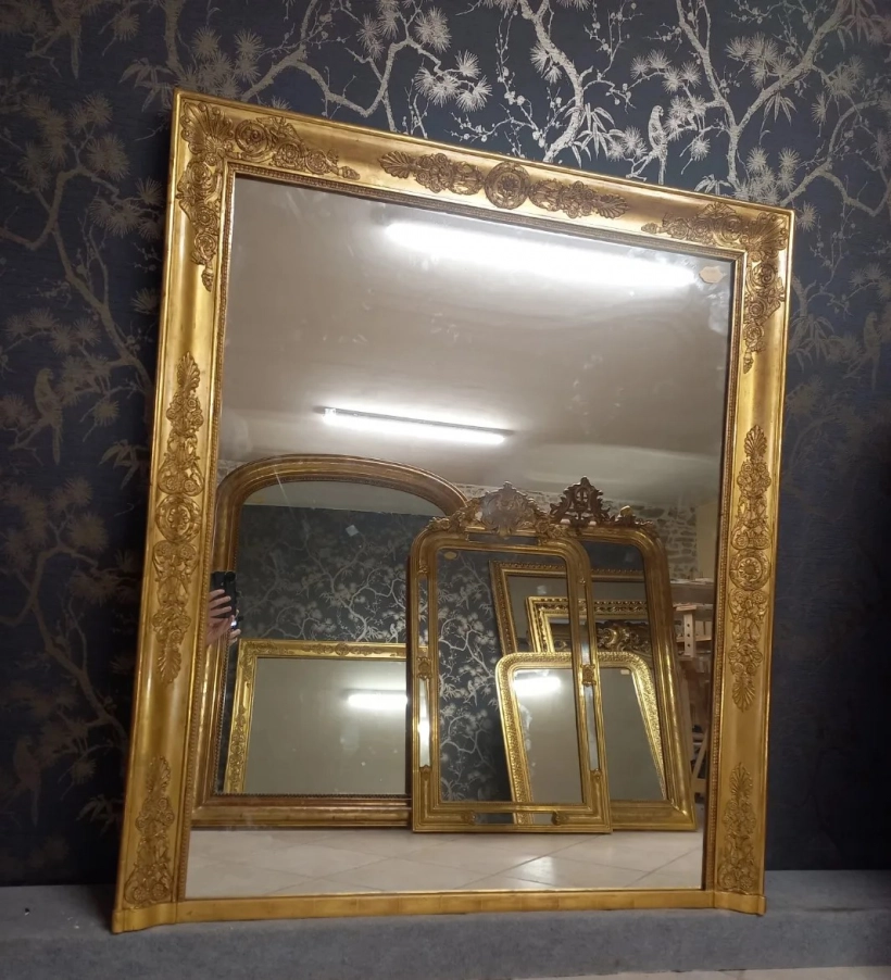 Atelier des miroirs anciens Miroir époque empire 138 x 118