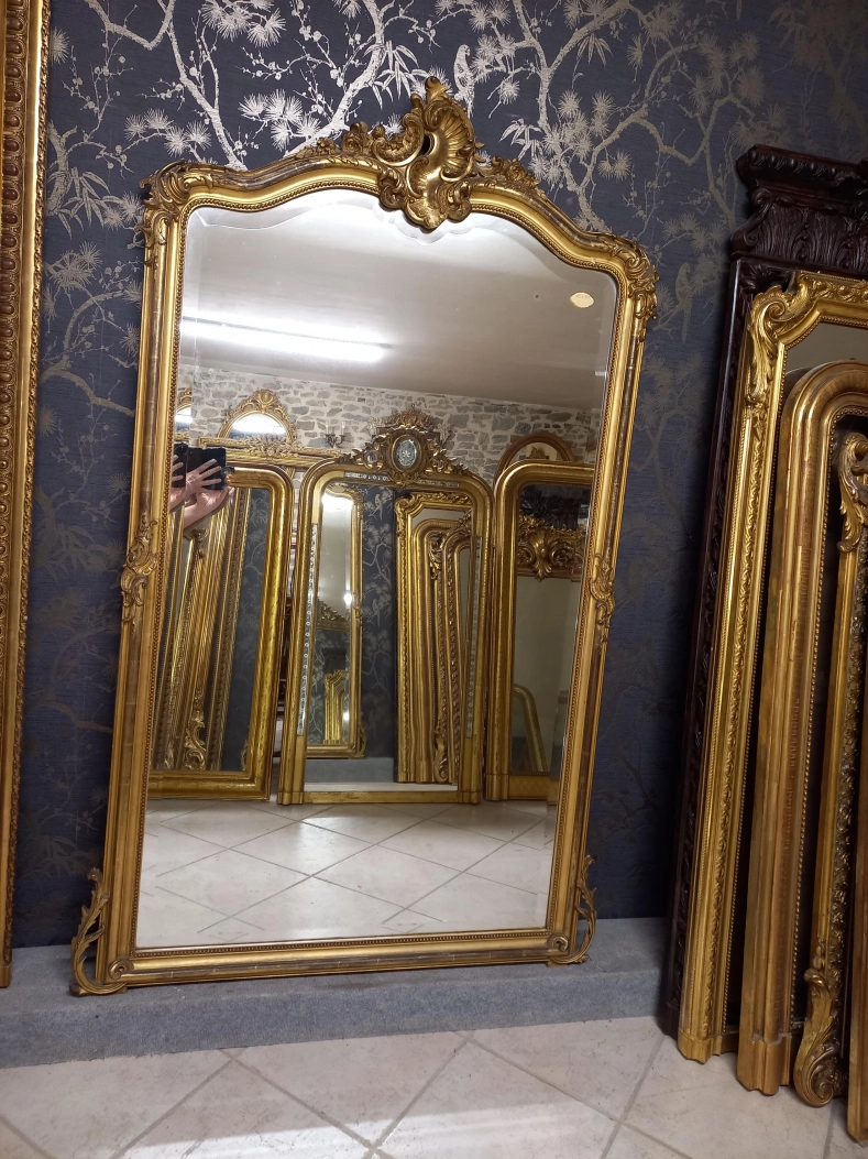 Atelier des miroirs anciens Miroir époque Napoléon III 175 x 107