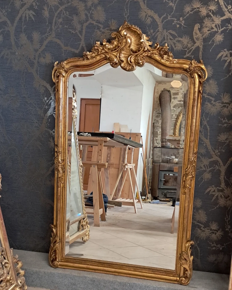 Atelier des miroirs anciens Miroir époque Napoléon III 124 x 76